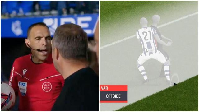 La tensa charla entre Flick y Cuadra Fernández por el polémico gol anulado a Lewandowski