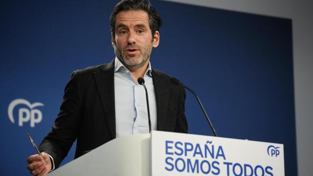 Borja Sémper, portavoz del Comité de Dirección del PP, este lunes, en rueda de prensa.