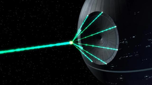 El rayo de la Estrella de la Muerte de Star Wars.