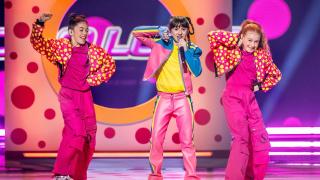 Chloe DelaRosa, durante un ensayo para Eurovisión Junior 2024