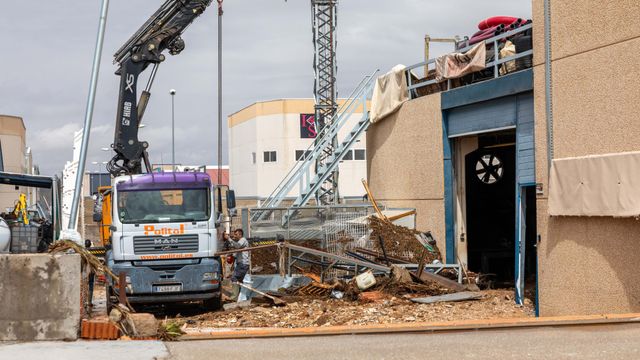 Imagen de archivo de cómo quedó el  polígono industrial de Toledo tras la riada de septiembre de 2023.