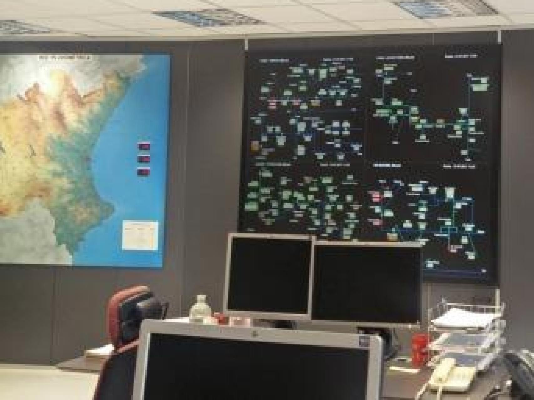 Sala de Información de la CHJ que controla los caudales de la cuenca del Júcar.
