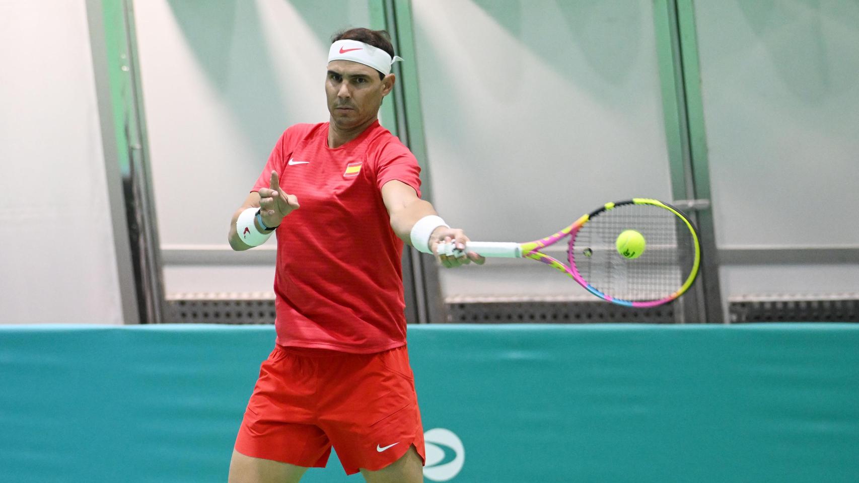 Galería | Rafa Nadal ya se entrena en Málaga para la Copa Davis