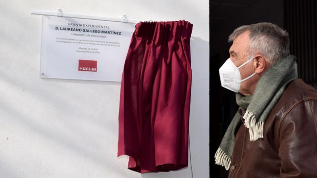 Laureano Gallego durante el acto en el que pusieron su nombre a la Granja Experimental de la UCLM en Albacete.