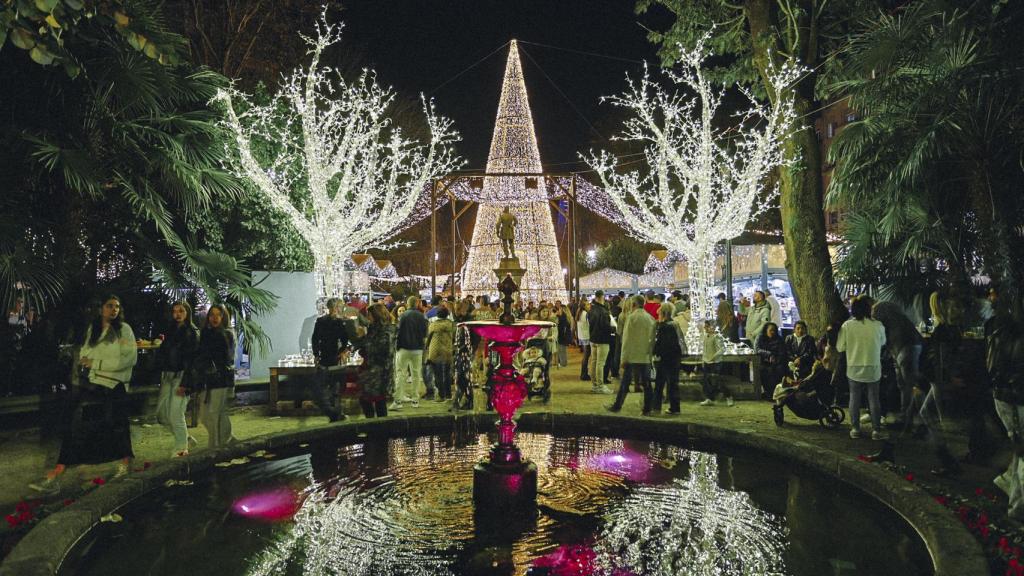 La Alameda durante la Navidad de Vigo.
