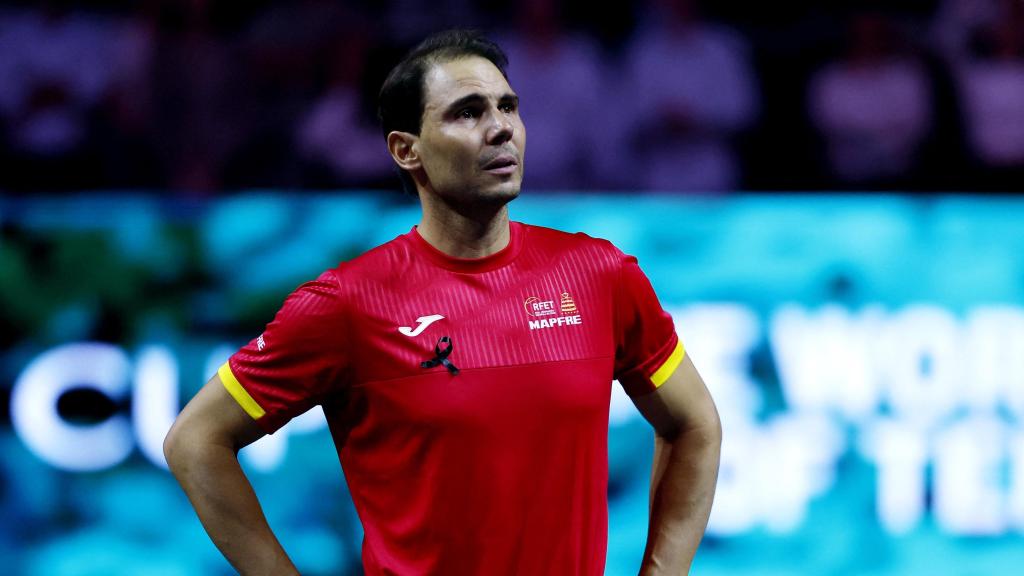 Rafael Nadal, emocionado en su despedida en la Copa Davis
