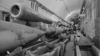 Arsenal de bombas voladoras V-1 que los Aliados encontraron en la instalación alemana de Mittlewerk.