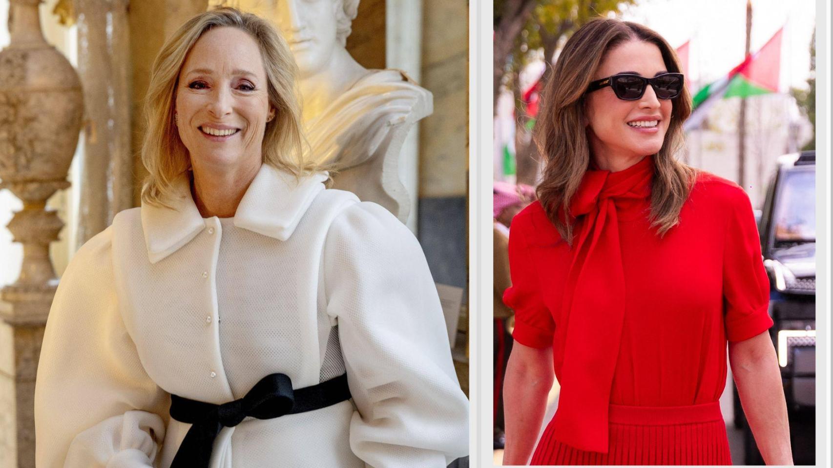 Margarita de Borbón y Rania, en un montaje de Magas.