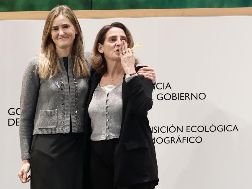 Teresa Ribera, en el  momento del traspaso de la cartera de Transición Ecológica a Sara Aagesen, el 25 de noviembre pasado.