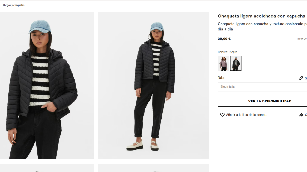 Chaqueta ligera acolchada con capucha.