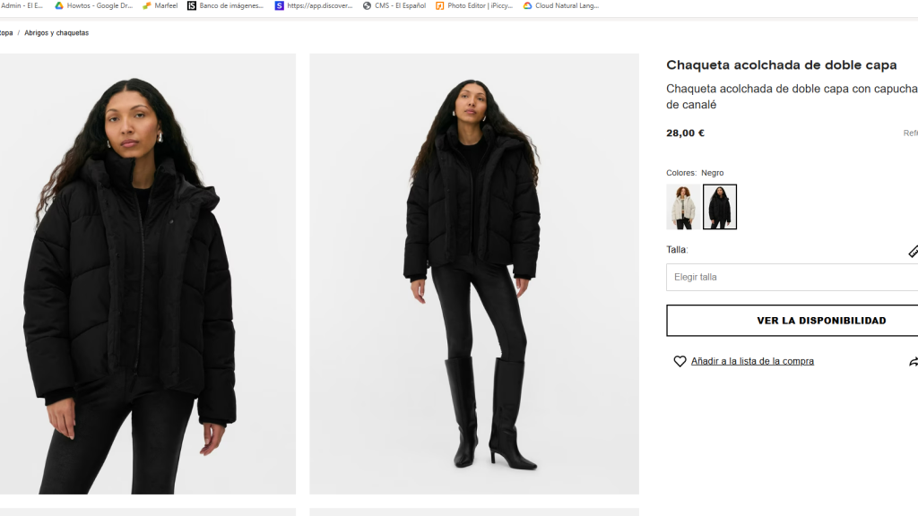 Chaqueta acolchada de doble capa.