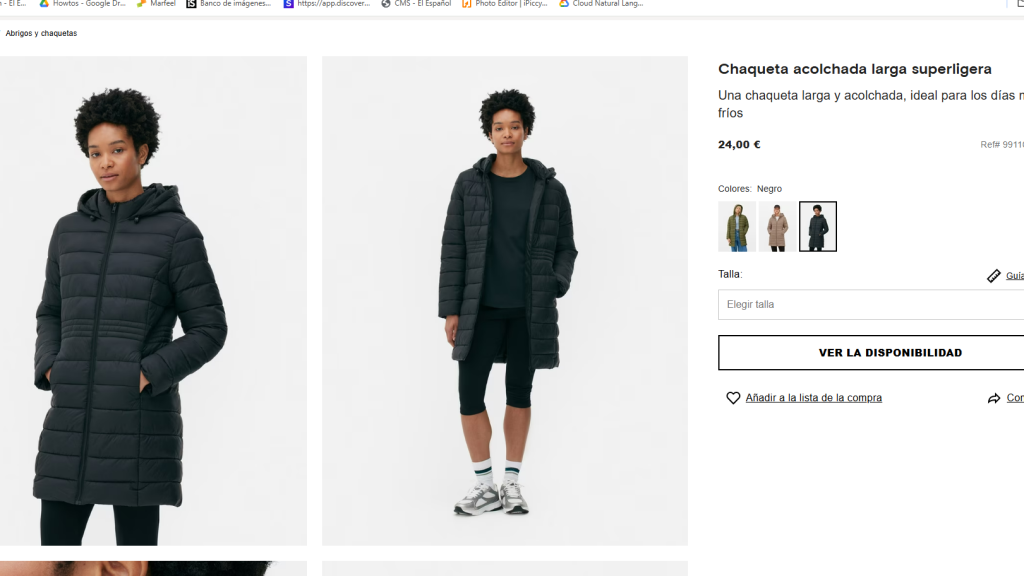 Chaqueta acolchada larga superligera.