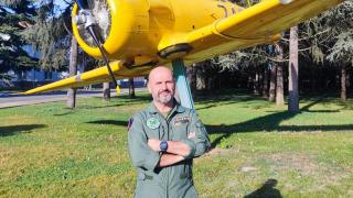 El coronel Francisco Javier Mendi Pompa, jefe de la Base Aérea de Matacán en Salamanca
