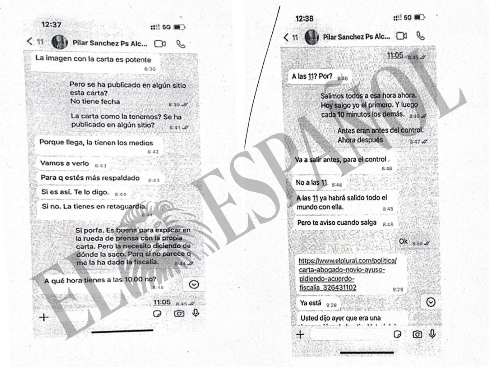 La conversación entre Lobato y Sánchez Acera, incluida en el acta notarial.
