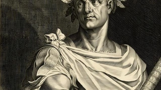 Grabado del dictador del Imperio romano, Julio César.