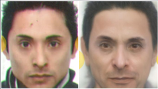 El asesino en el momento de los hechos y en una recreación policial en la actualidad.