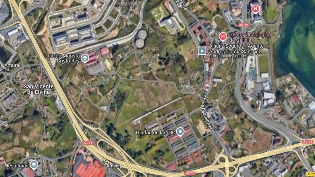 El ámbito de Monte Mero, entre el colegio Maristas y la Ciudad de las TIC.