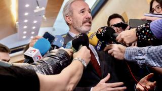 Azcón, este jueves en la delegación del Gobierno.