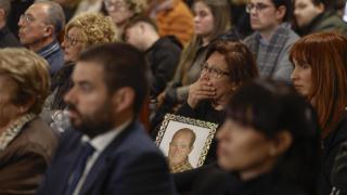 Un momento del funeral por las víctimas de la DANA celebrado este lunes en la catedral de Valencia.