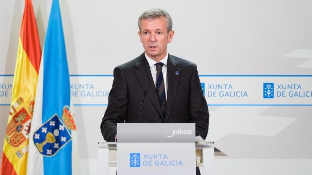 El presidente de la Xunta, Alfonso Rueda, en una rueda de prensa posterior a la reunión del Consello