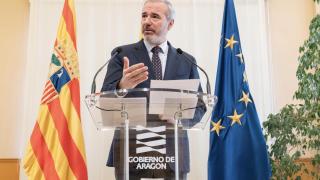 El presidente de Aragón, Jorge Azcón, este martes.