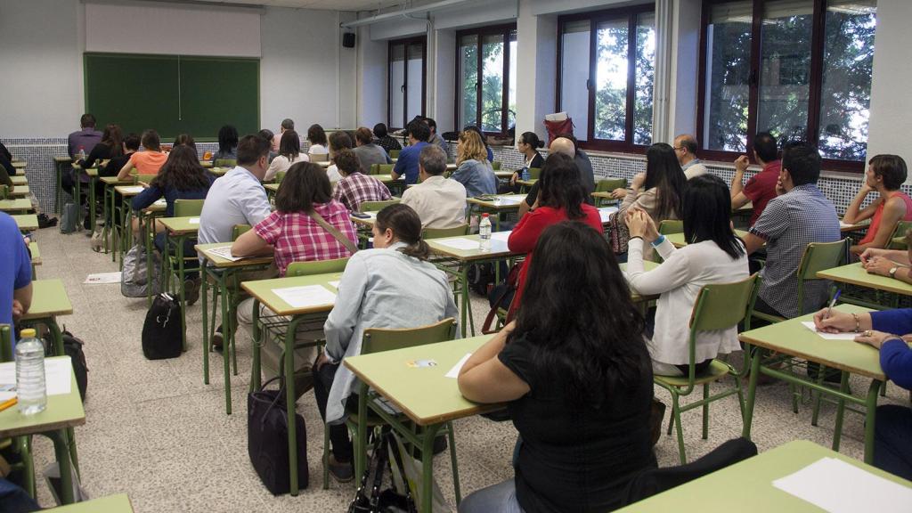 Imagen de un examen de oposiciones en Castilla y León