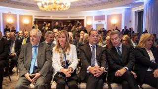 Cándido Conde Pumpido, presidente del Tribunal Constitucional; Isabel Perelló, presidenta del Tribunal Supremo; Dimitri Berberoff, vicepresidente del Tribunal Supremo; y Alberto Núñez Feijóo, presidente del PP.