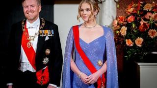 La Princesa y el rey Guillermo, en el Palacio Real de Ámsterdam.