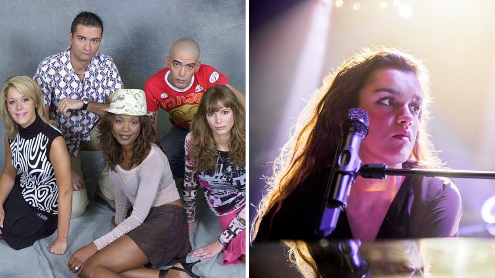 Los presentadores de 'Música Sí' y Amaia Romero, en una actuación en 'La Hora Musa'