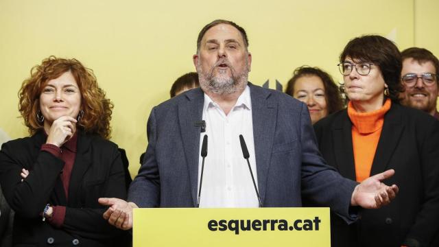Elisenda Alamany y Oriol Junqueras, este sábado en Barcelona tras su victoria en las primarias de ERC.