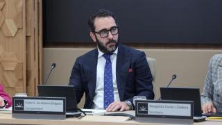 Víctor de Aldama ante la comisión no permanente de investigación en el Parlament balear en mayo de 2024.