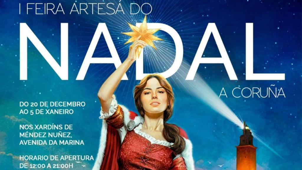 Feria de artesanía navideña de A Coruña.