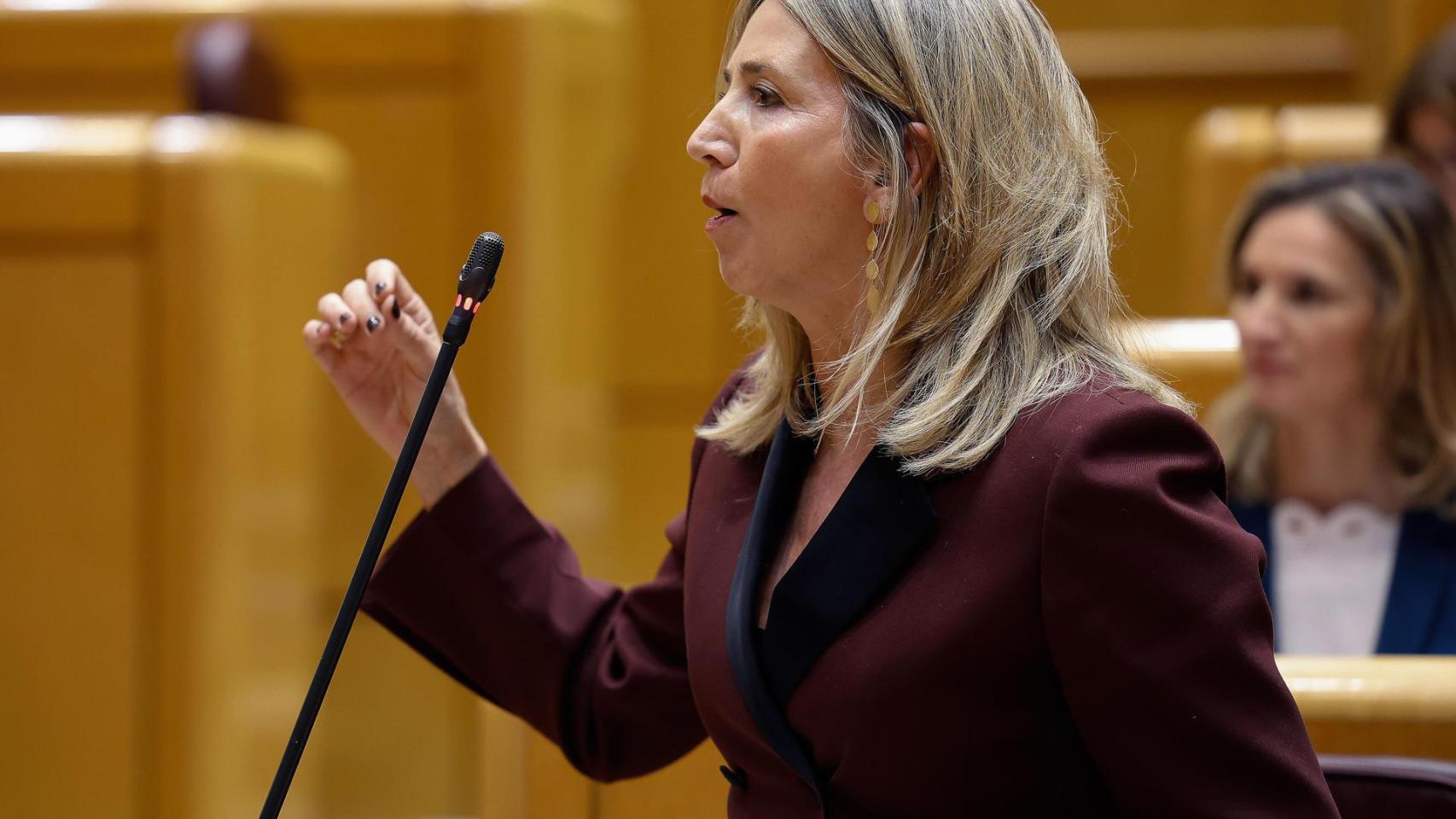 La portavoz del PP en el Senado, Alicia García, en una sesión de control al Gobierno.