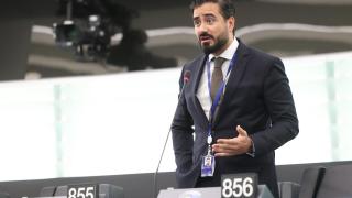 El líder de SALF, Alvise Pérez, durante una intervención ante el pleno de la Eurocámara en Estrasburgo