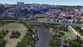 Recreación del viaducto que cruzará el Tajo en Toledo.