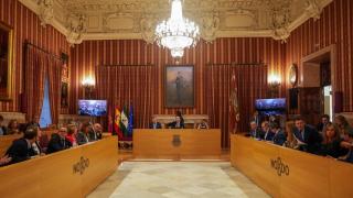 Una sesión plenaria en el Salón Colón del Ayuntamiento de Sevilla.