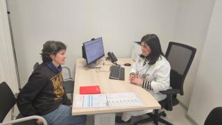 Una de las primeras consultas en la Unidad de Radioterapia de Soria, este viernes