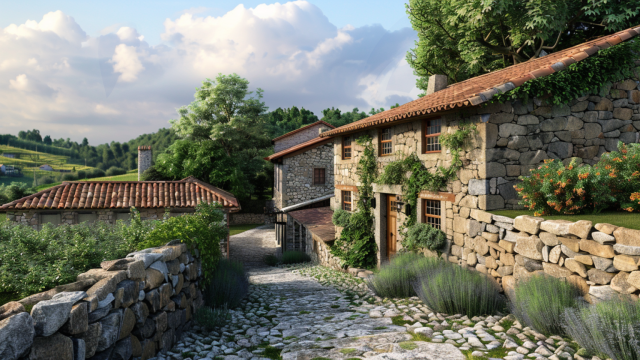 Pueblo medieval de Galicia.