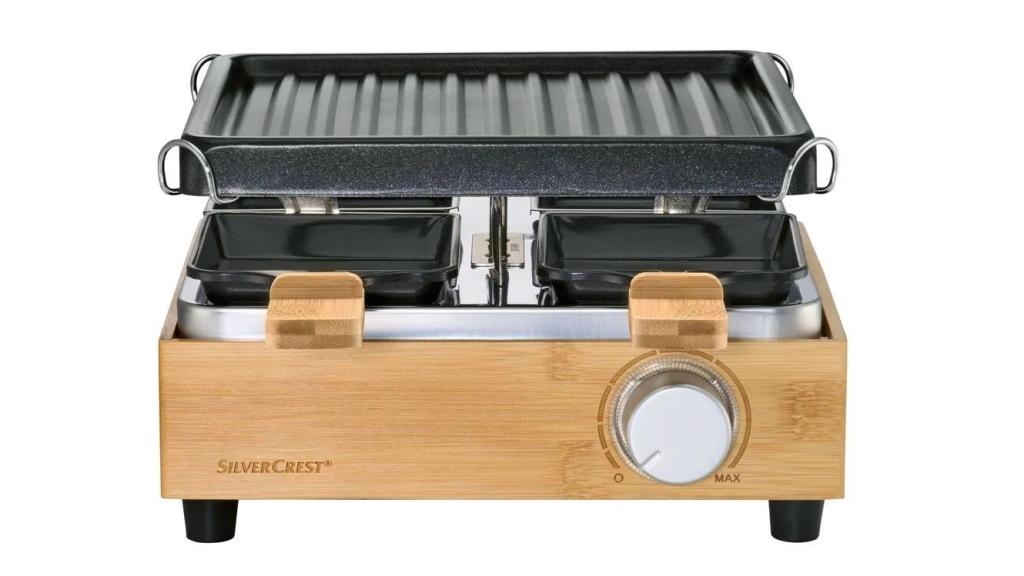 Reclette grill de bambú de Lidl.