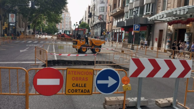La calle del Coso en Zaragoza cortada al tráfico, en una imagen de archivo.