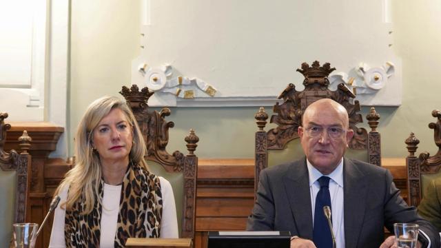 La teniente de alcalde del Ayuntamiento de Valladolid, Irene Carvajal, y el regidor, Jesús Julio Carnero, durante el pleno extraordinario de este viernes