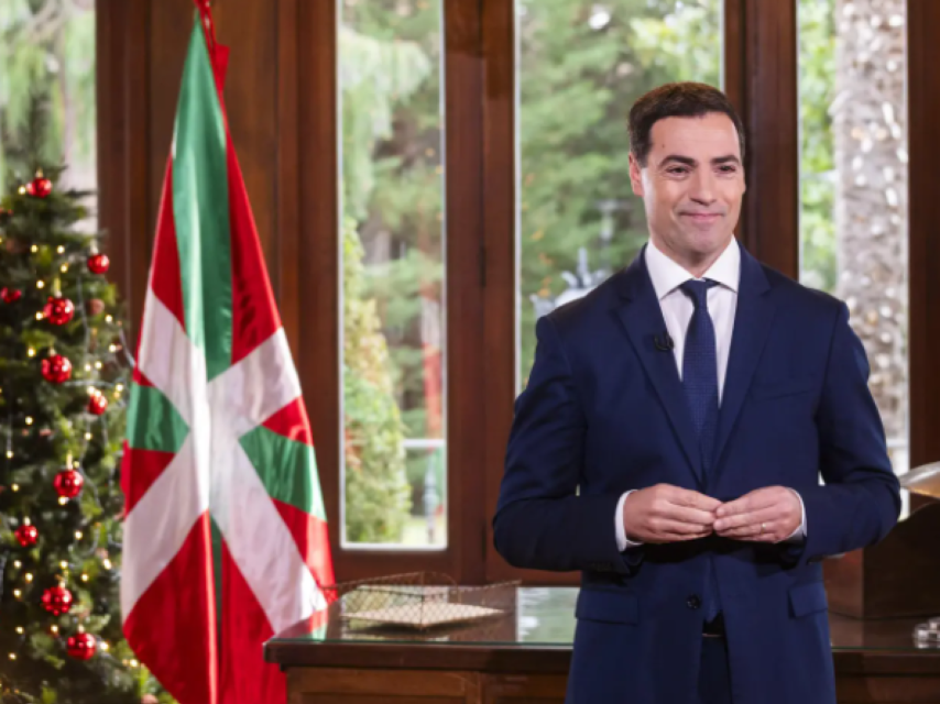 El presidente autonómico vasco, Imanol Pradales, en su mensaje de año nuevo.