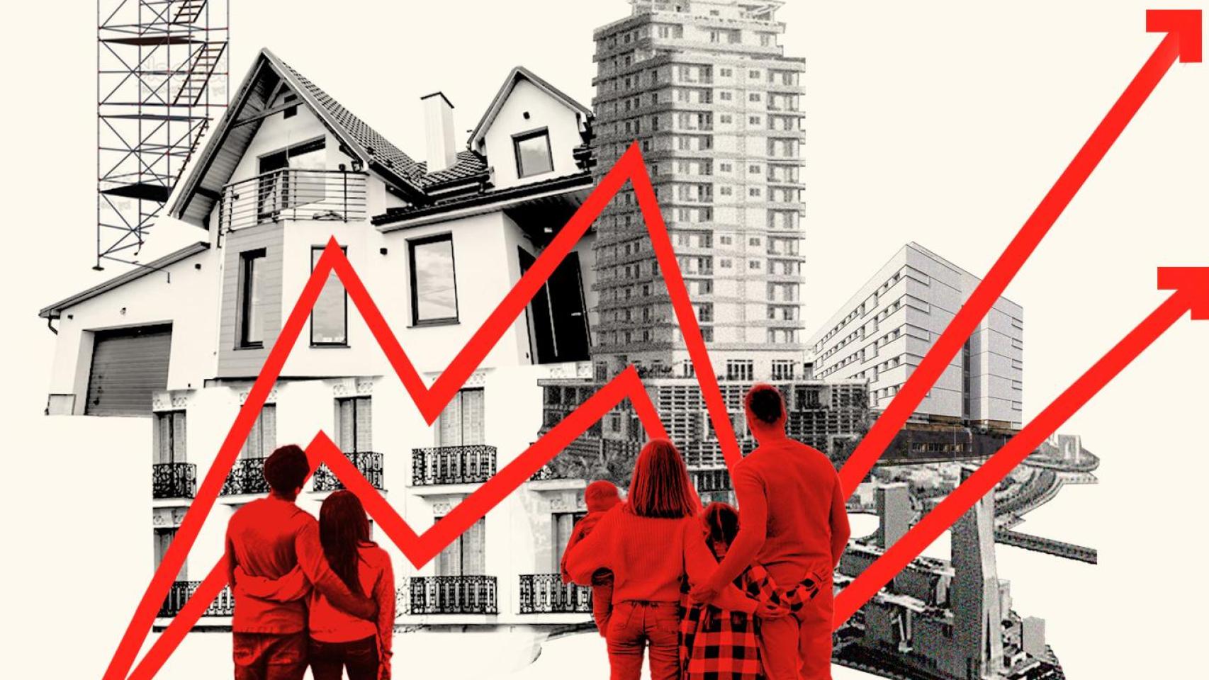 Incrementos previstos de los precios de comprar y alquilar una casa en España, según el sector inmobiliario.