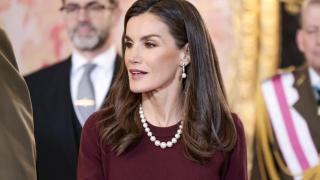 La reina Letizia en el Palacio Real este lunes, día 6 de enero.