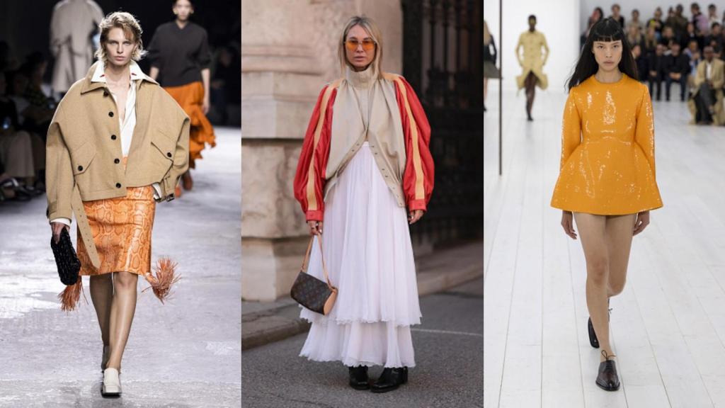 Siluetas del desfile primavera-verano 2025 de Bottega Veneta, del 'street style' y del desfile primavera-verano 2025 de LOEWE.