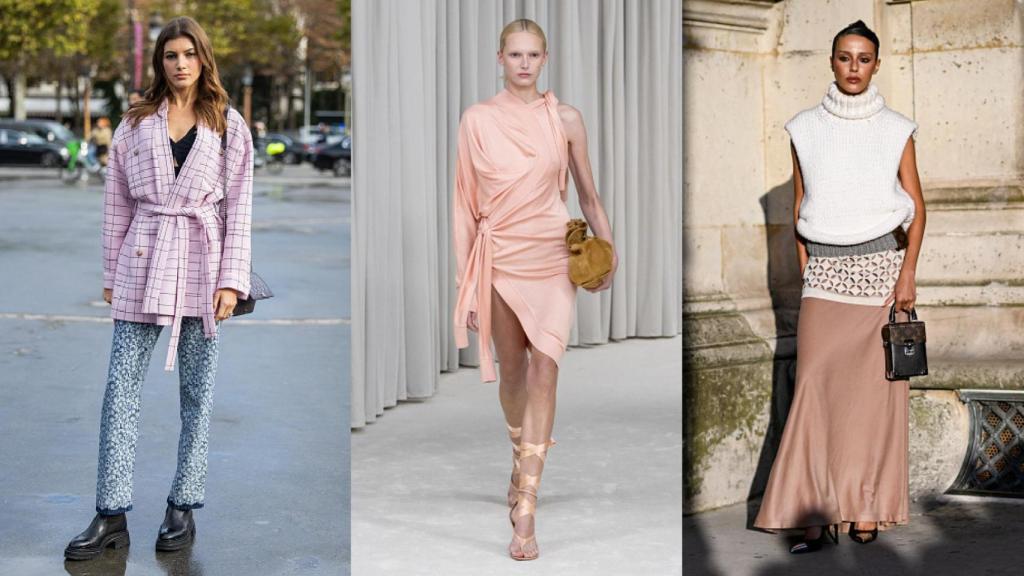 Siluetas del 'street style' y del desfile primavera-verano 2025 de Ferragamo.