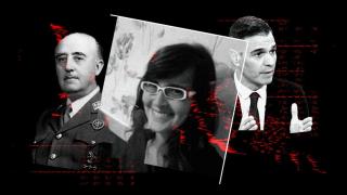 Franco, a la izquierda; Gustrán, en el centro; Sánchez, a la derecha.