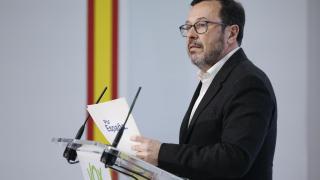 El portavoz de Vox, José Antonio Fúster, este martes en la sede del partido.