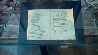 Uno de los manuscritos de la exposición de Los Machado en la Fábrica de Artillería