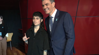 Pedro Sánchez y Jimena Amarillo en la gala España en libertad.